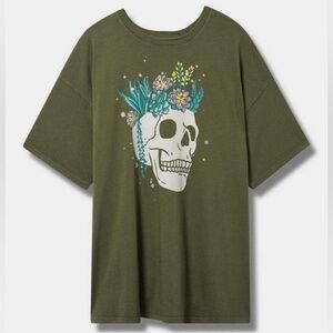 TORRID Oversized Relaxed Fit Succulent Skull Heritage Jersey Tee 0 / Large